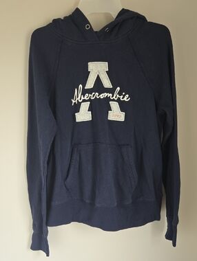 Sz L Abercrombie & Fitch Womens Navy Blue Pullover Sweatshirt